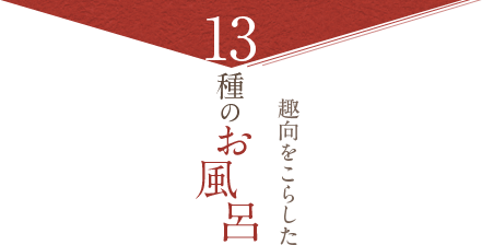 趣向をこらした13種のお風呂